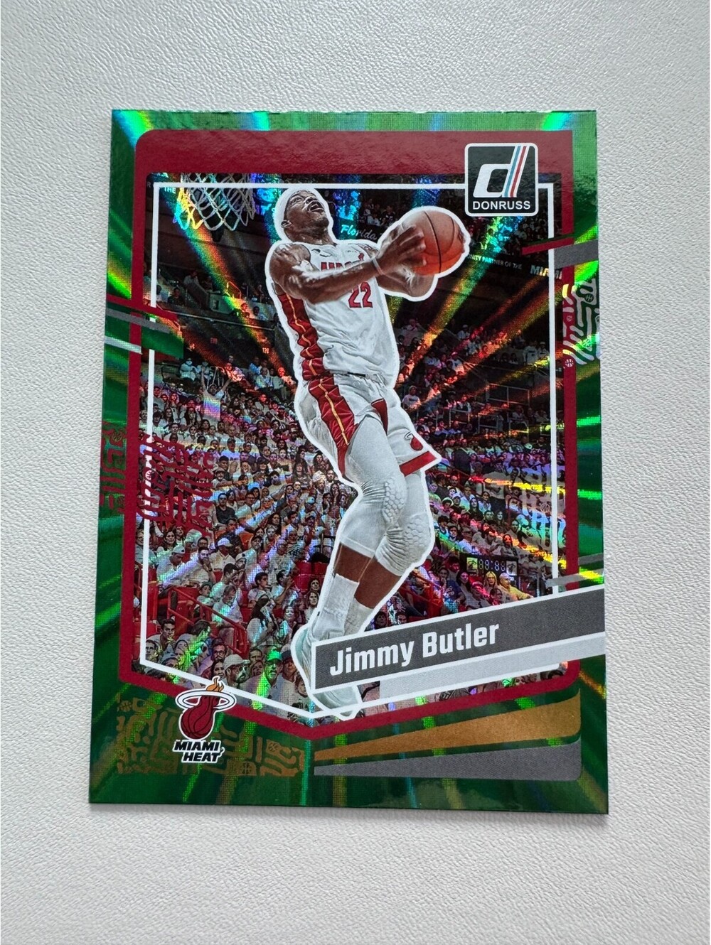 Jimmy Butler #64 2023 - 2024 Donruss Basketball Green Laser Holo Parallel Panini